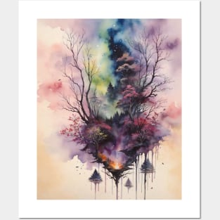 Nature Watercolor Painting Posters and Art